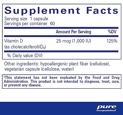Vitamin D3 25 mcg (1,000 IU)