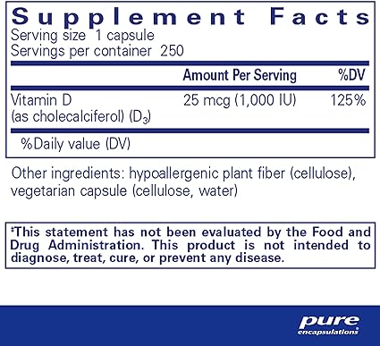 Vitamin D3 25 mcg (1,000 IU)