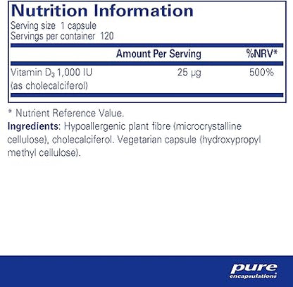 Vitamin D3 25 mcg (1,000 IU)
