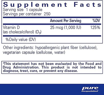 Vitamin D3 25 mcg (1,000 IU)