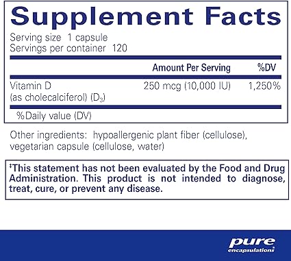 Vitamin D3 250 mcg (10,000 IU)