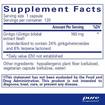 Ginkgo 50 - 160 mg