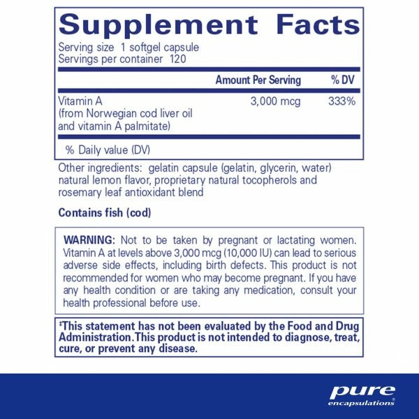 Vitamin A 3,000 mcg (10,000 IU)