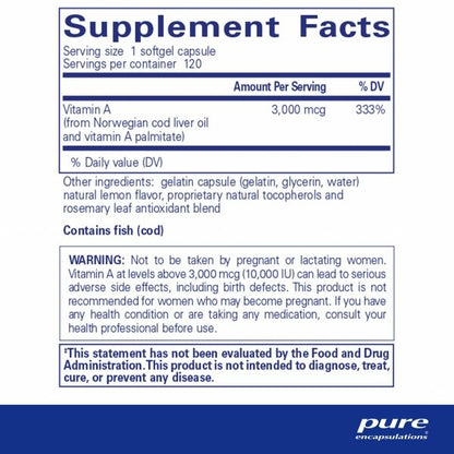 Vitamin A 3,000 mcg (10,000 IU)