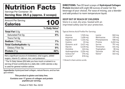 Hydrolyzed Collagen Protein Vanilla Creme